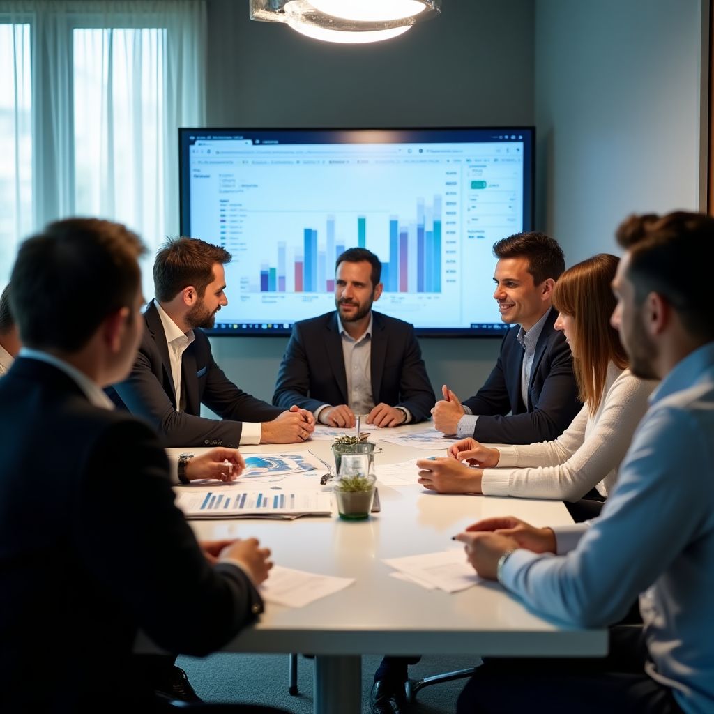 Equipo de FinanzaChile en reunión estratégica